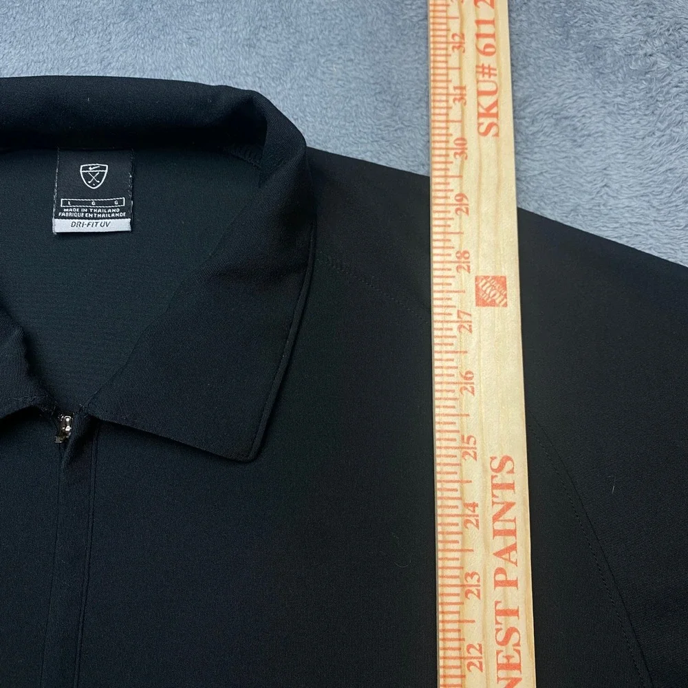 Nike Golf Dri-FIT UV Mens Large Black Quarter Zip Short Sleeve Polo Shirt